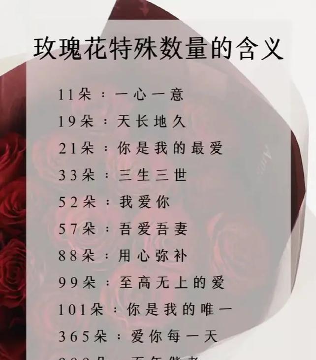 15朵玫瑰花各自代表什么意义？